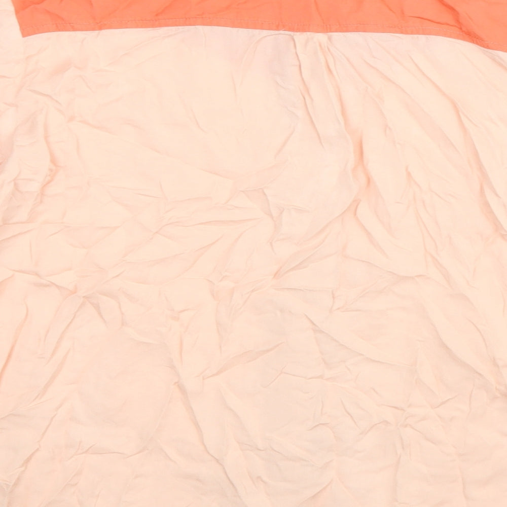 Amalie & Amber Womens Pink Viscose Basic Button-Up Size M Collared - Flower Detail