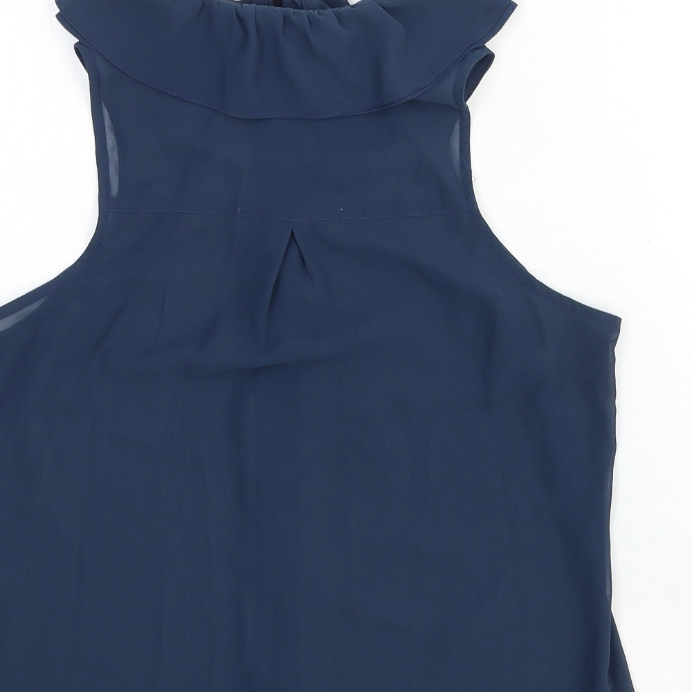 Pins & Needles Womens Blue Viscose Basic Button-Up Size S Collared