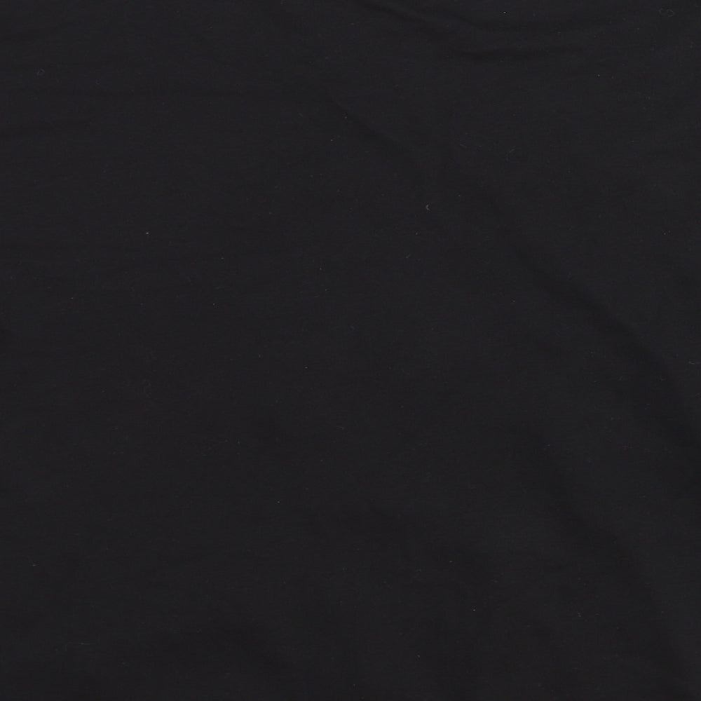 Nutshell Womens Black Geometric Cotton Basic T-Shirt Size S Scoop Neck