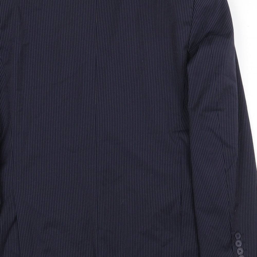 Marks & Spencer Mens Blue Striped Wool Jacket Suit Jacket Size 42 Regular