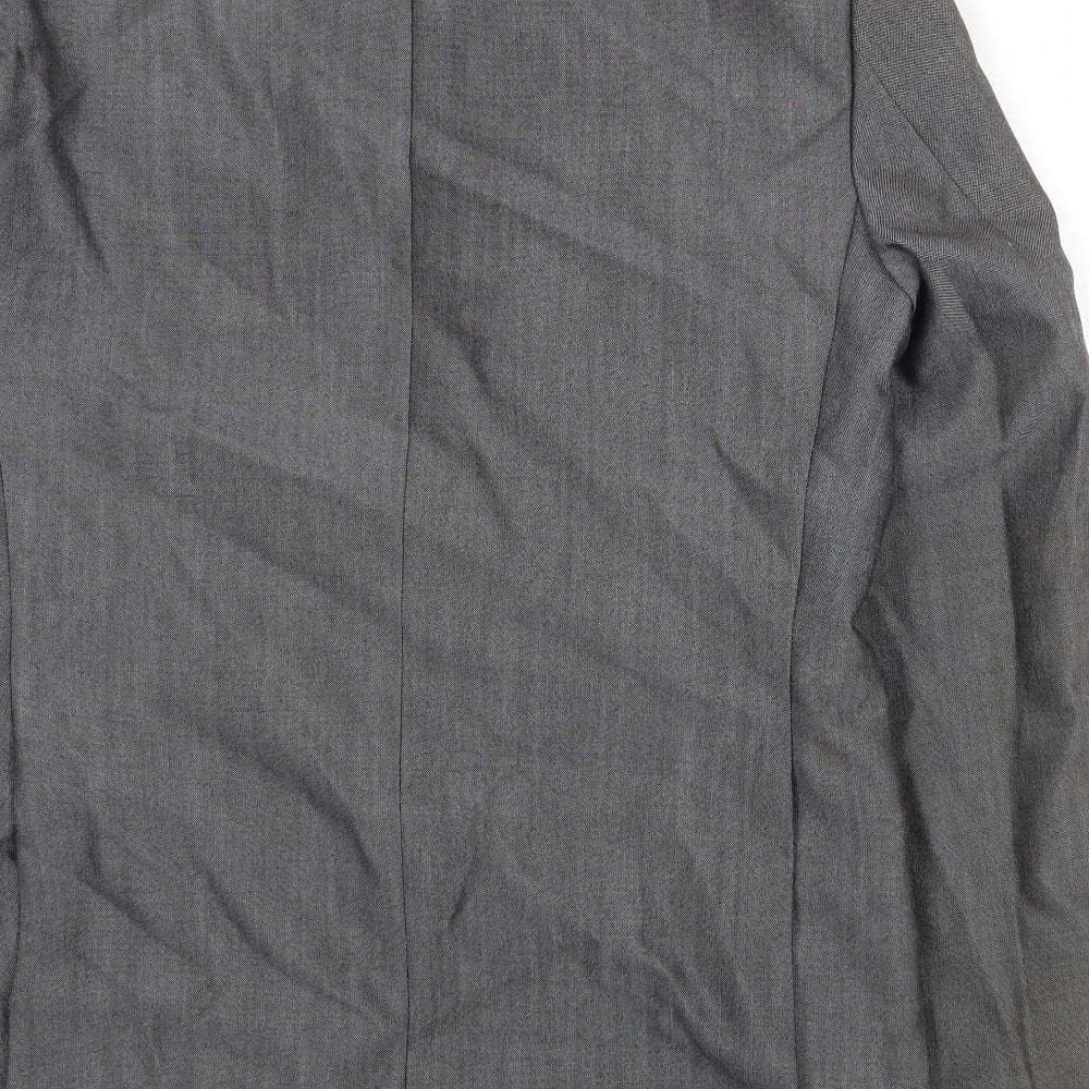 Trevira Mens Grey Wool Jacket Suit Jacket Size 36 Regular