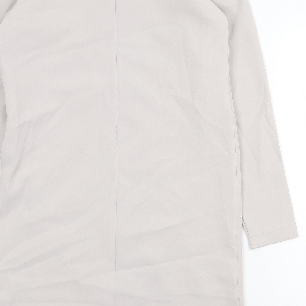 ASOS Womens Grey Polyester Shift Size 10 Round Neck Zip