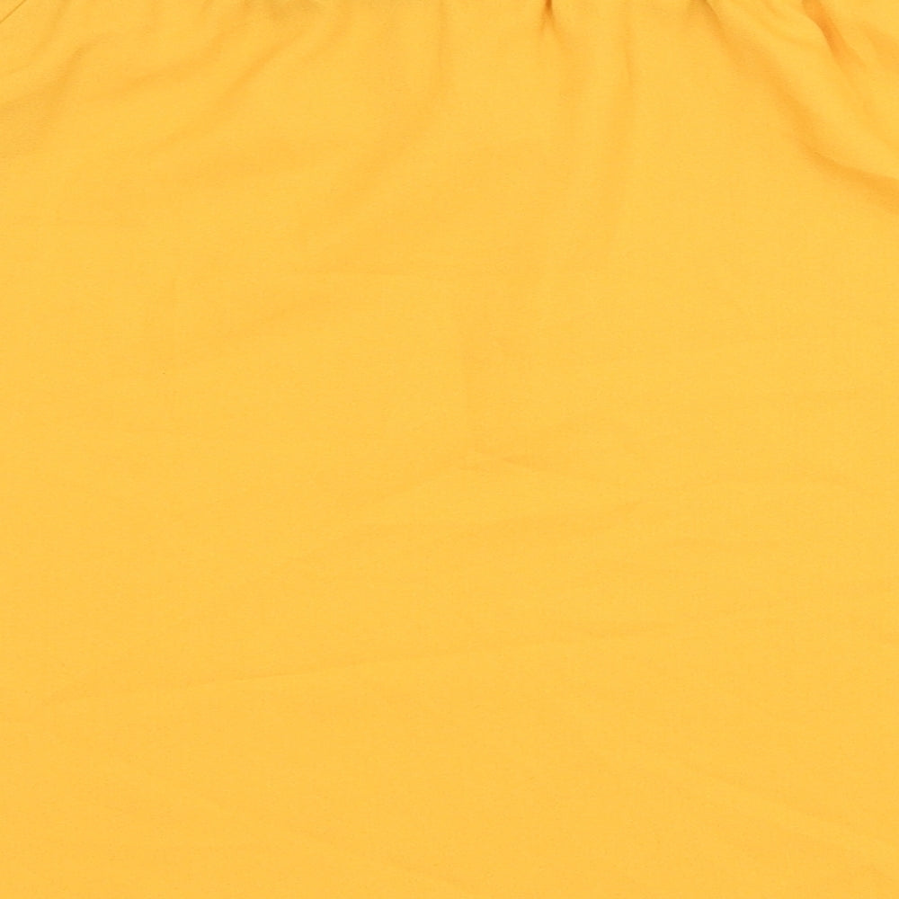 Preworn Womens Yellow Polyester Basic Blouse Size XL Off the Shoulder