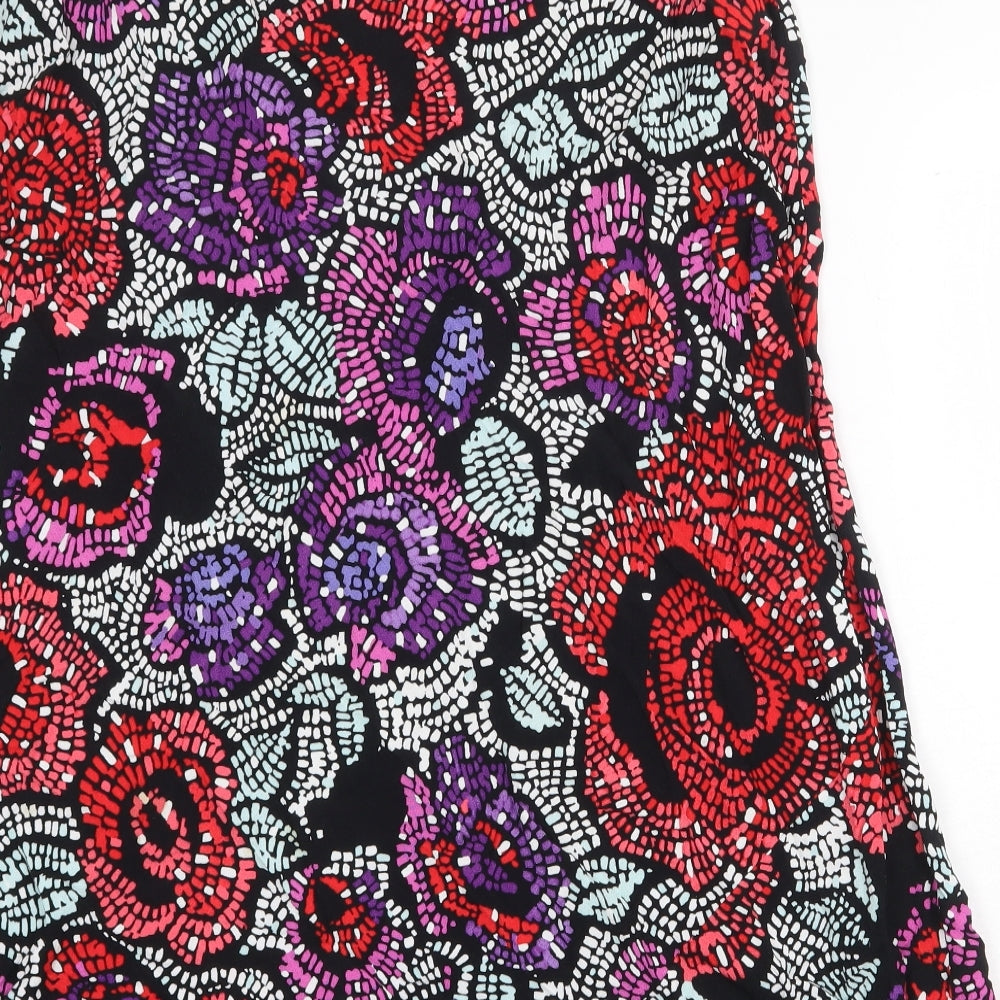 Preworn Womens Multicoloured Floral Polyester Swing Skirt Size 42 in Tie