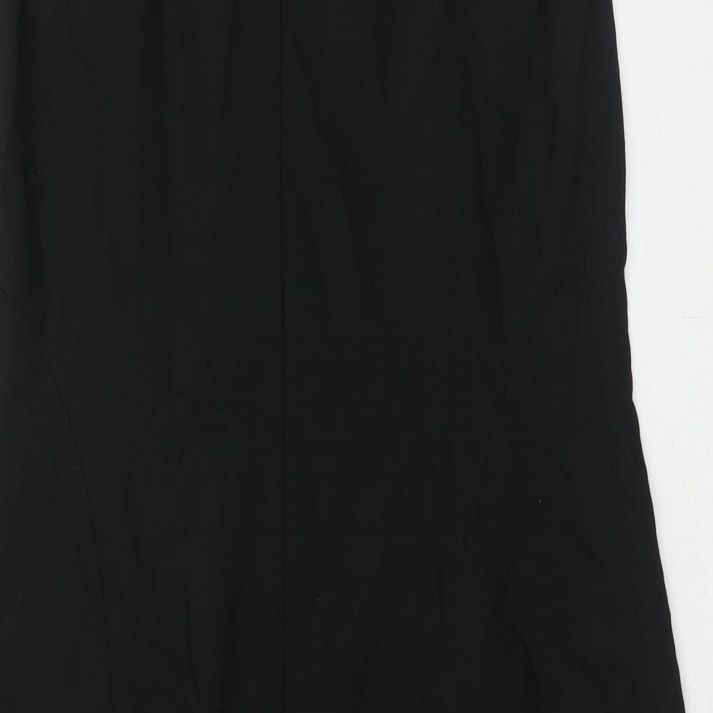 Talbots Womens Black Wool Ball Gown Size 10 Round Neck Zip