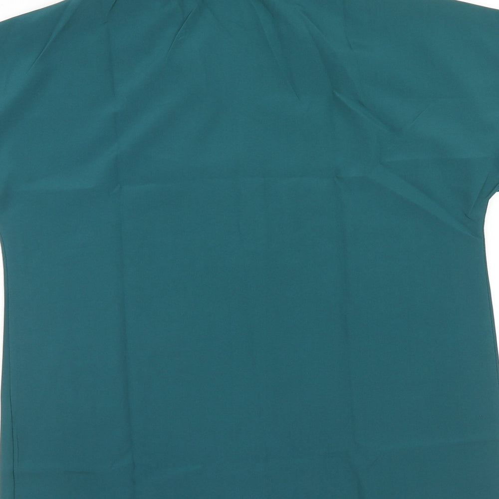 Preworn Womens Green Polyester Basic Blouse Size XL Collared