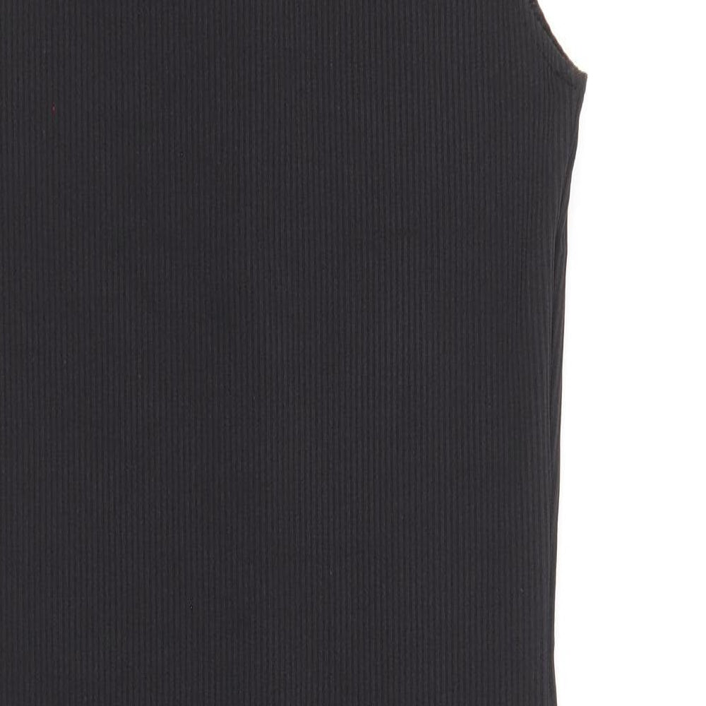 Divided by H&M Womens Black Polyester Mini Size S Collared Button