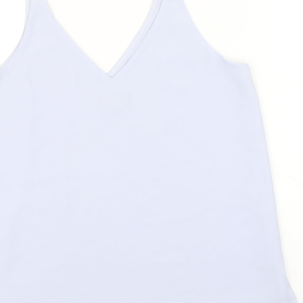 Topshop Womens Blue Polyester Basic Tank Size 10 V-Neck