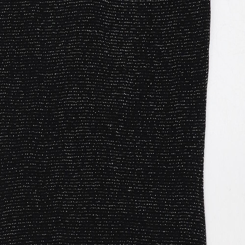 Wallis Womens Black Nylon A-Line Size 12 Round Neck Pullover