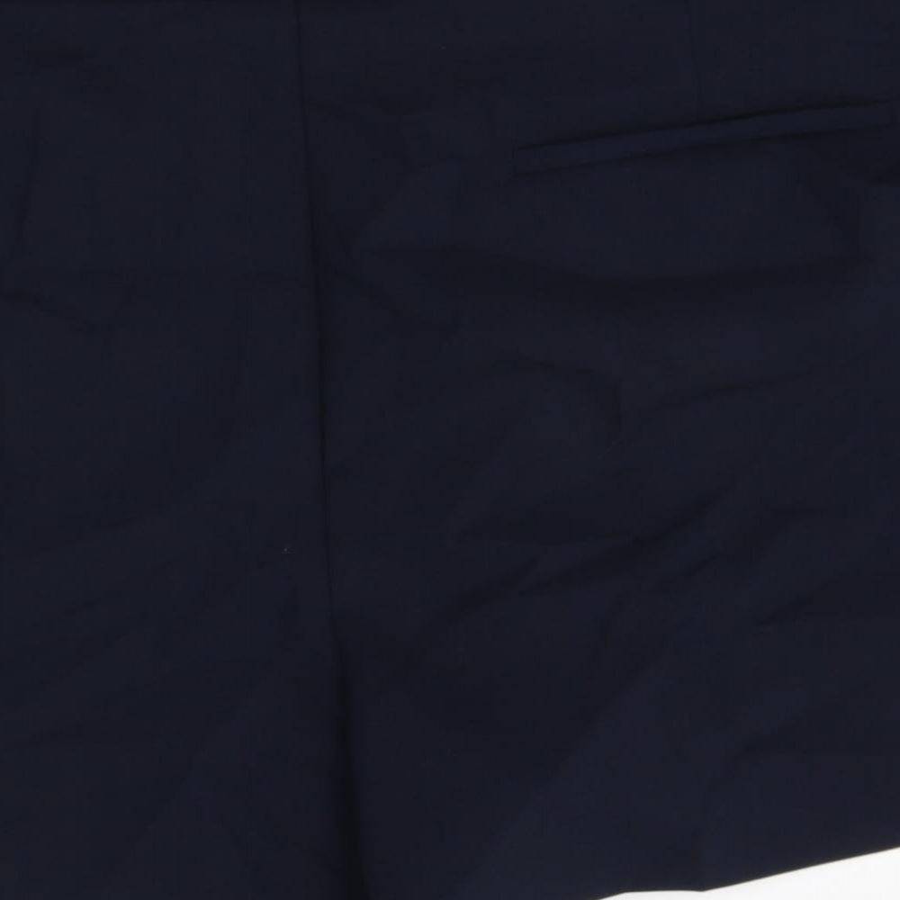 Marks & Spencer Womens Blue Polyester Hot Pants Shorts Size 24 Regular Zip