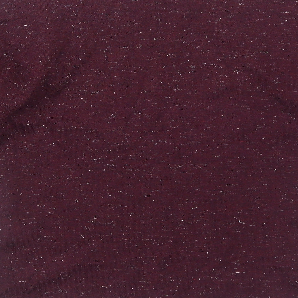 Warehouse Womens Purple Viscose Basic Blouse Size 8 Round Neck