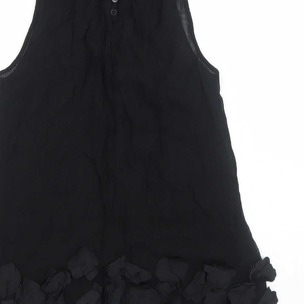 NEXT Womens Black Polyester Basic Tank Size 12 Round Neck