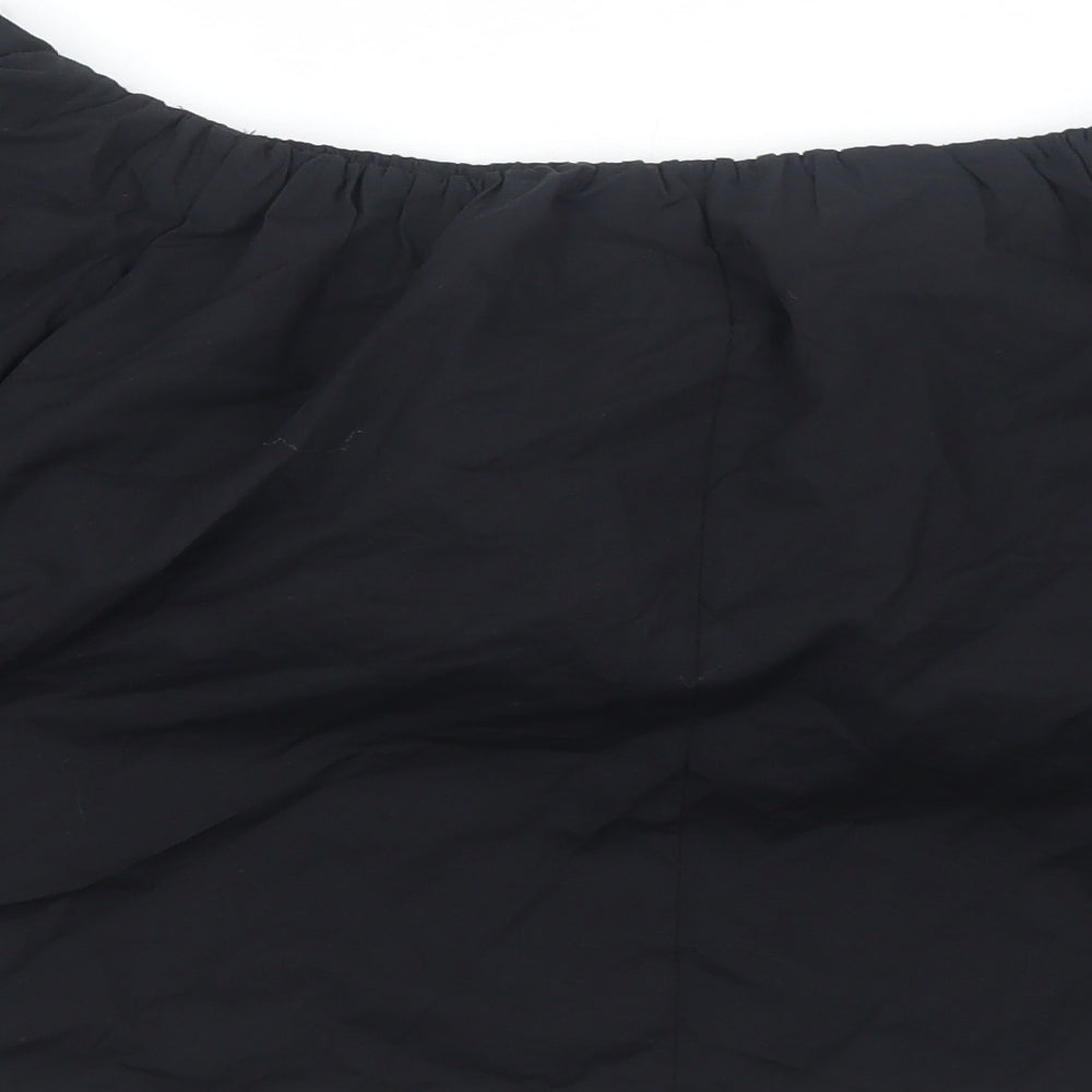 ASOS Womens Black Cotton Cropped Blouse Size 10 Off the Shoulder - Bardot