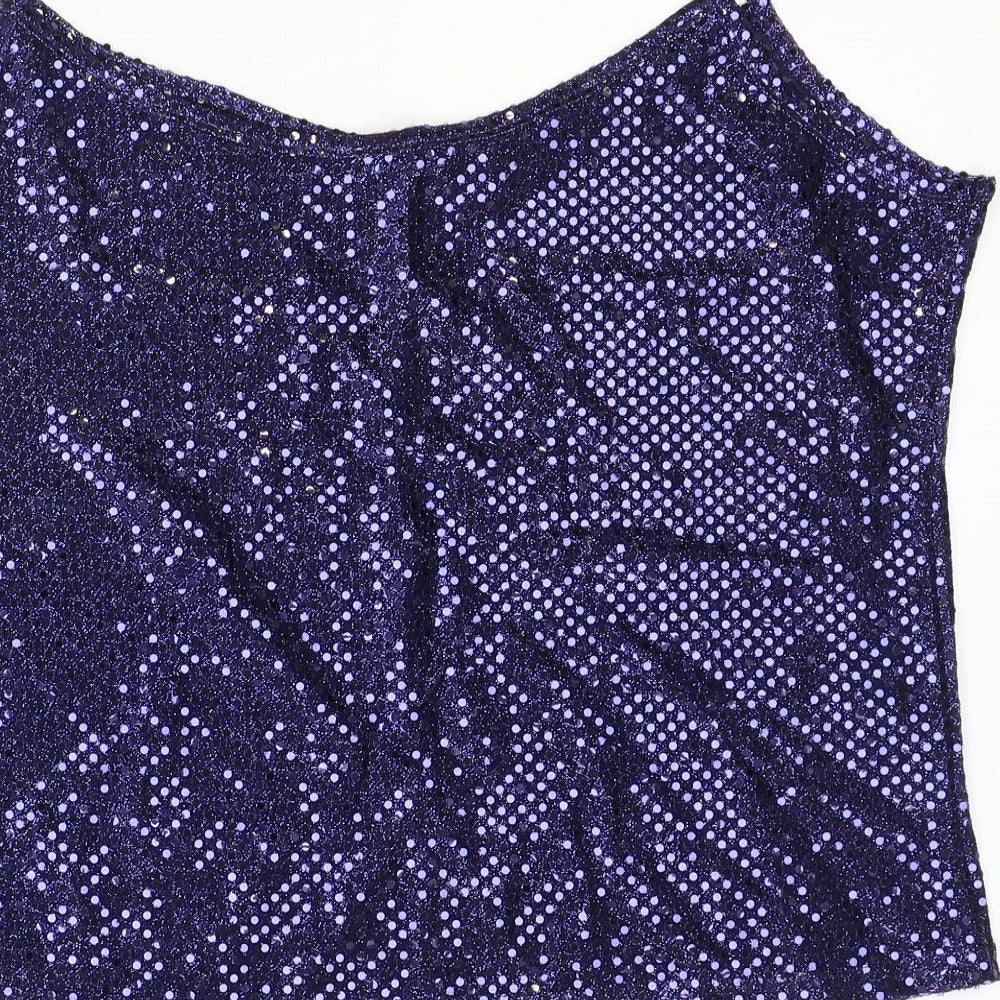 Preworn Womens Blue Polyester Basic Tank Size 2XL Round Neck