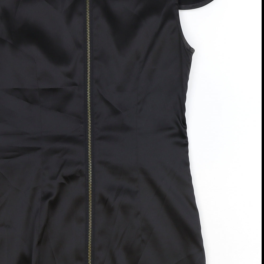 River Island Womens Black Polyester Basic Blouse Size 12 Boat Neck