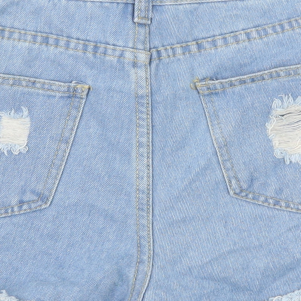 Preworn Womens Blue Cotton Cut-Off Shorts Size XS Regular Zip