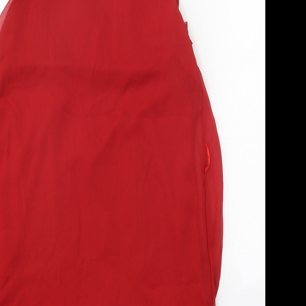 Young Blood Womens Red Polyester A-Line Size 8 Round Neck Pullover