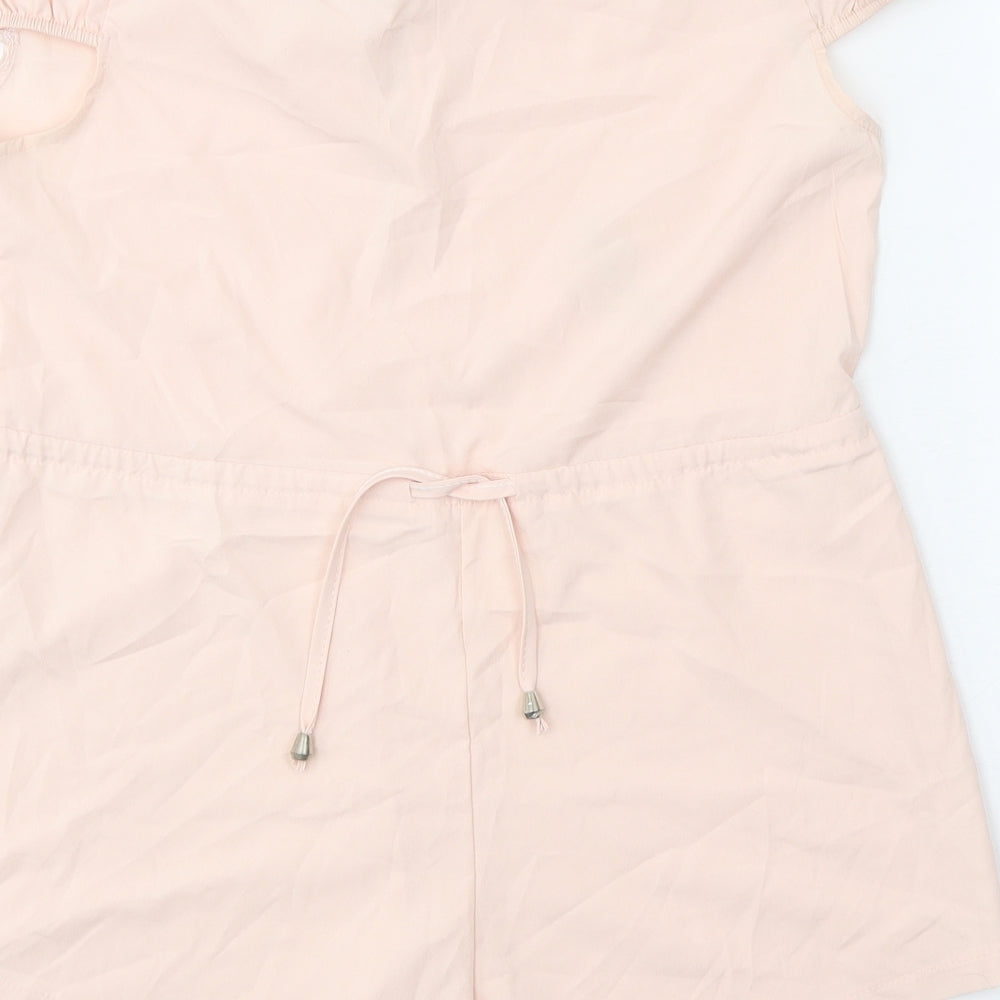 Preworn Womens Pink Polyester Playsuit One-Piece Size M Tie
