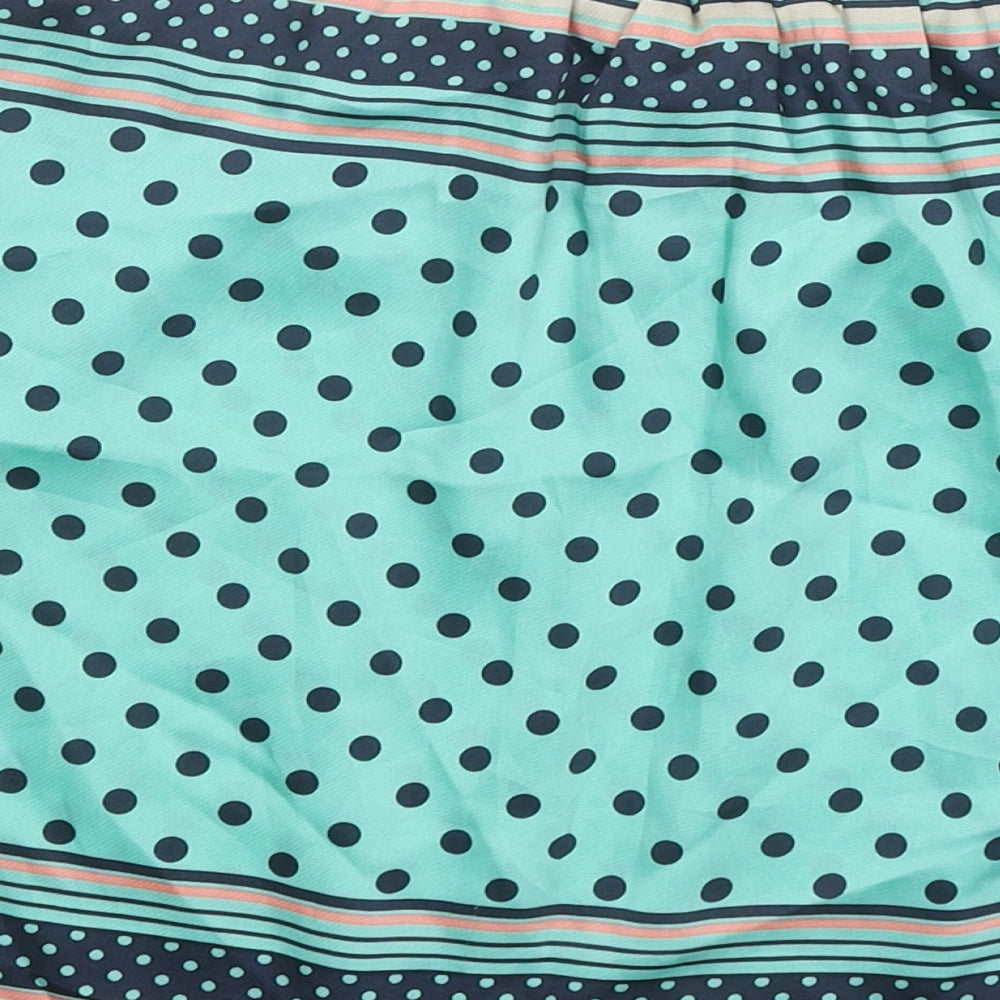 Zara Womens Blue Geometric Polyester A-Line Skirt Size M
