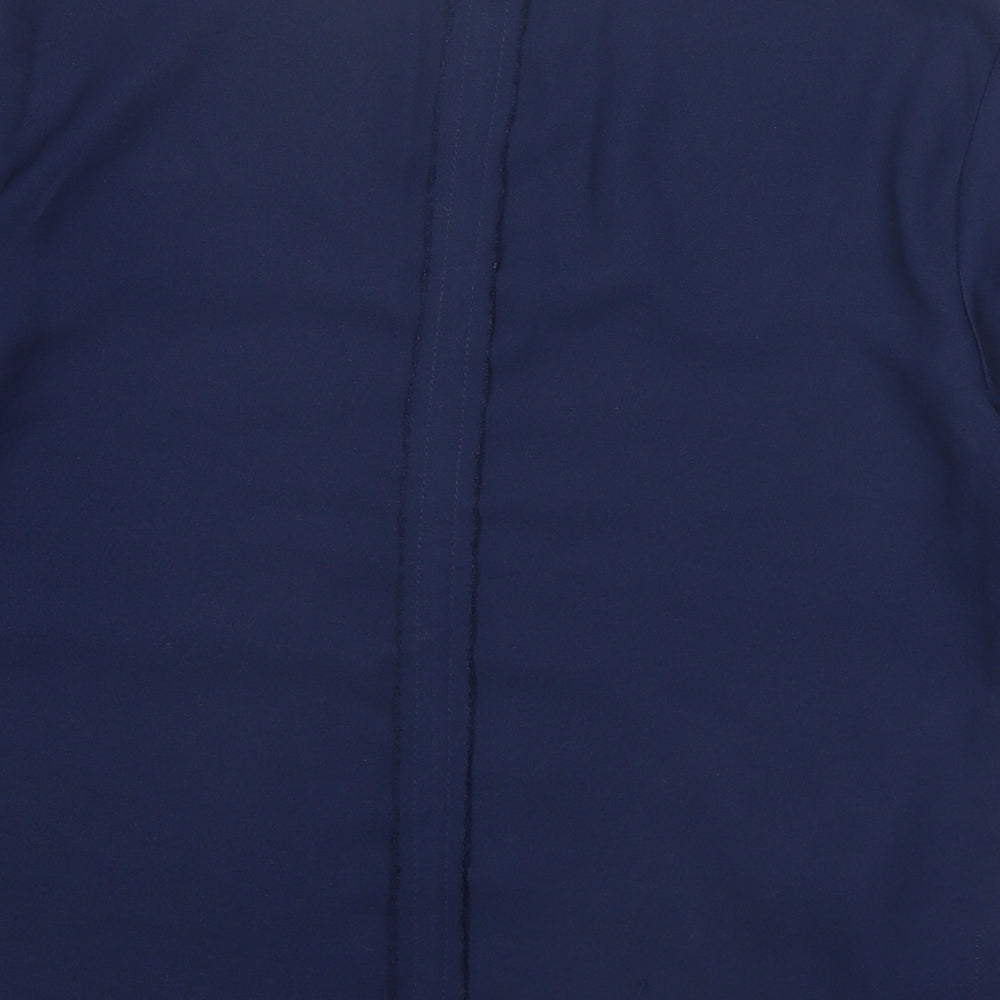 Topshop Womens Blue Polyester Basic Blouse Size 8 V-Neck