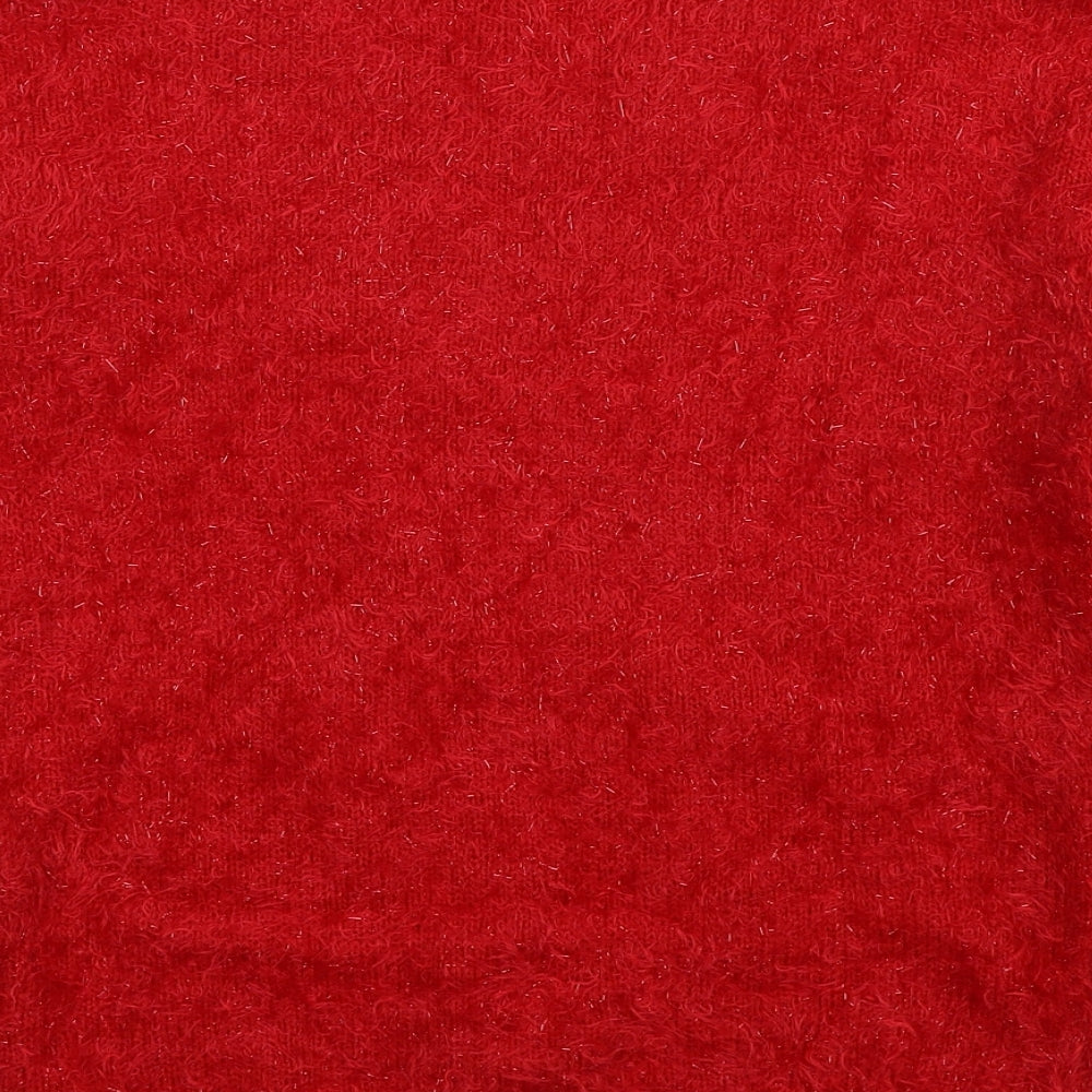 Papaya Womens Red Round Neck Nylon Pullover Jumper Size S - Penguin