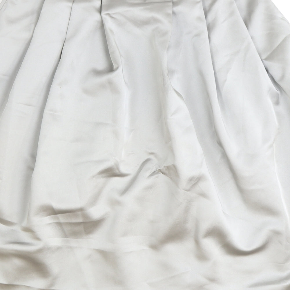 Zara Womens Grey Polyester Tulip Skirt Size S Zip