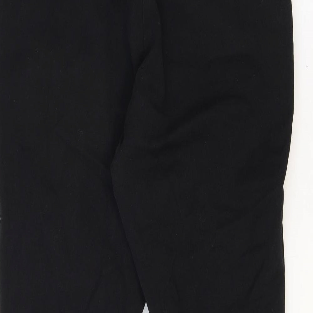 Preworn Womens Black Cotton Trousers Size 31 in Regular