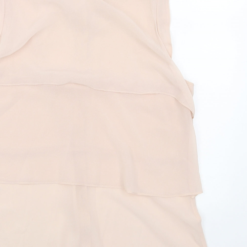 Oasis Womens Pink Polyester Basic Button-Up Size 10 Collared