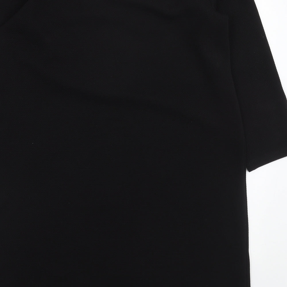 Monki Womens Black Polyester Shift Size S Round Neck Pullover