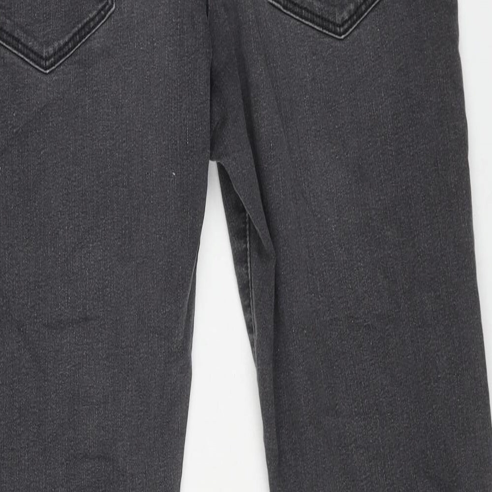 Marks & Spencer Womens Grey Cotton Skinny Jeans Size 12 L29 in Regular Button