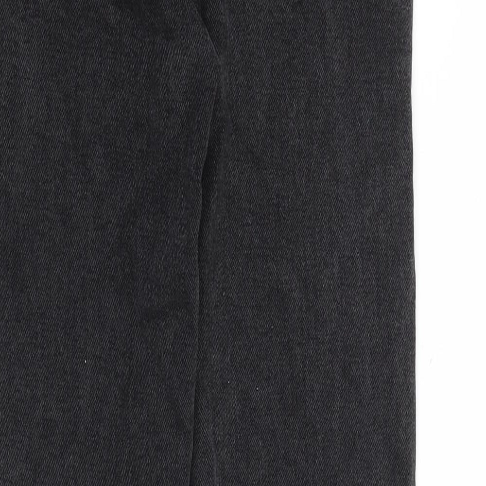 PRETTYLITTLETHING Womens Black Cotton Straight Jeans Size 24 in Regular Zip