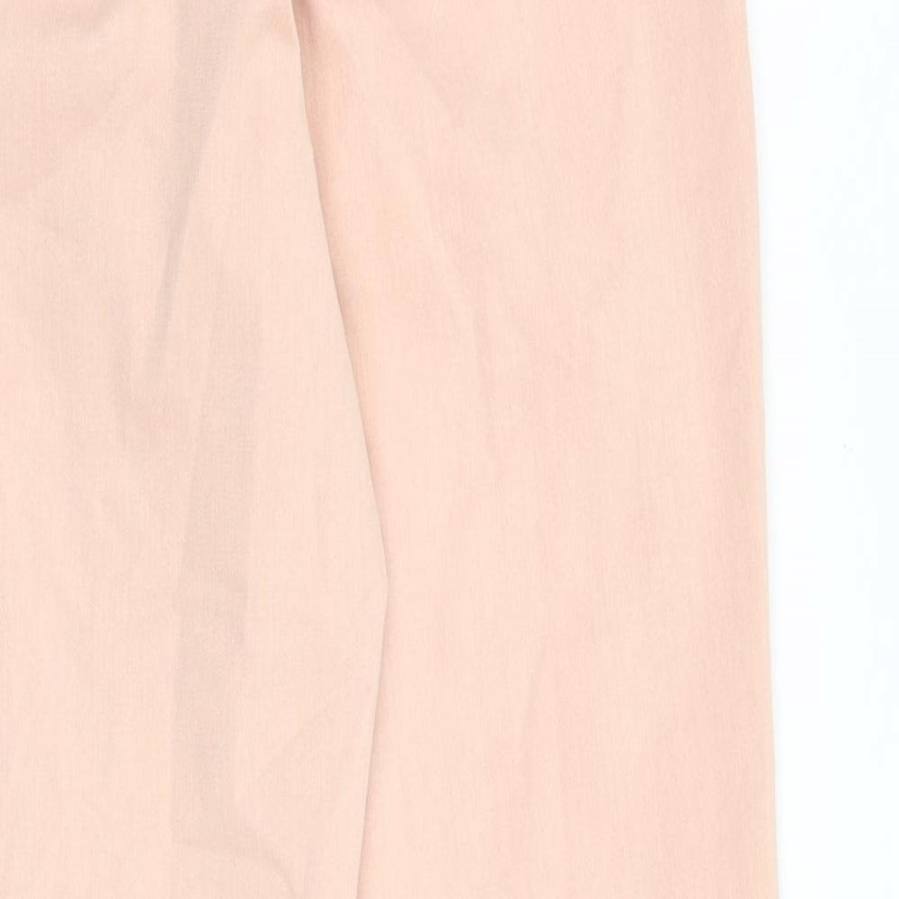 Marks & Spencer Womens Pink Cotton Tapered Jeans Size 6 Regular Zip