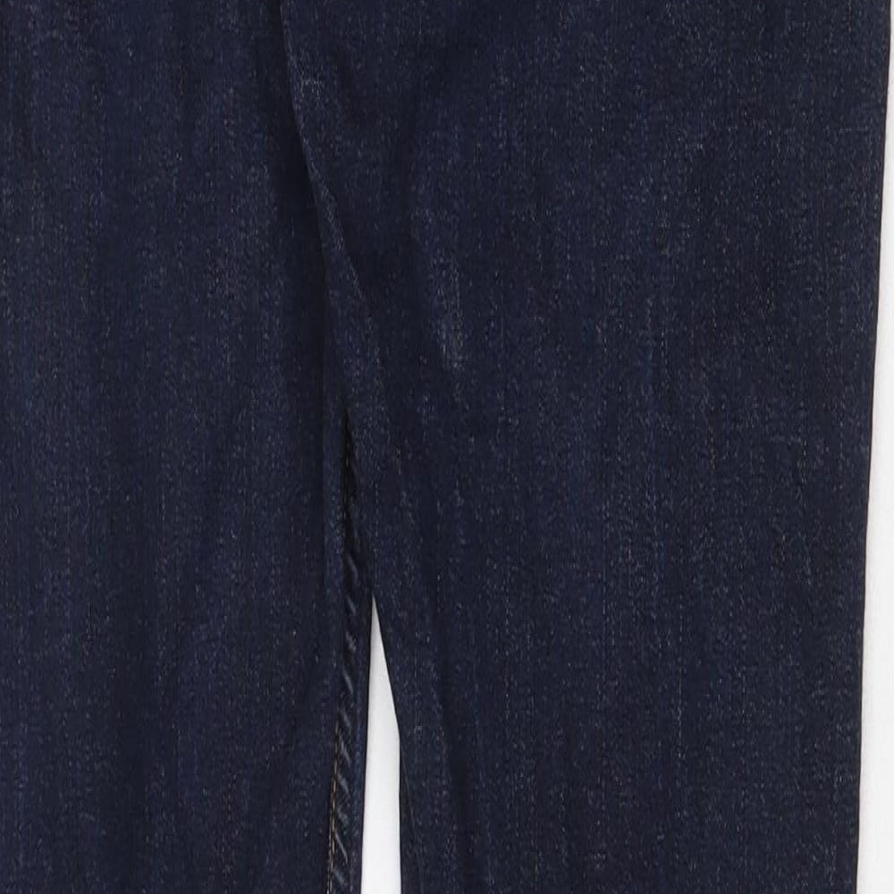 H&M Womens Blue Cotton Straight Jeans Size 32 in Regular Zip