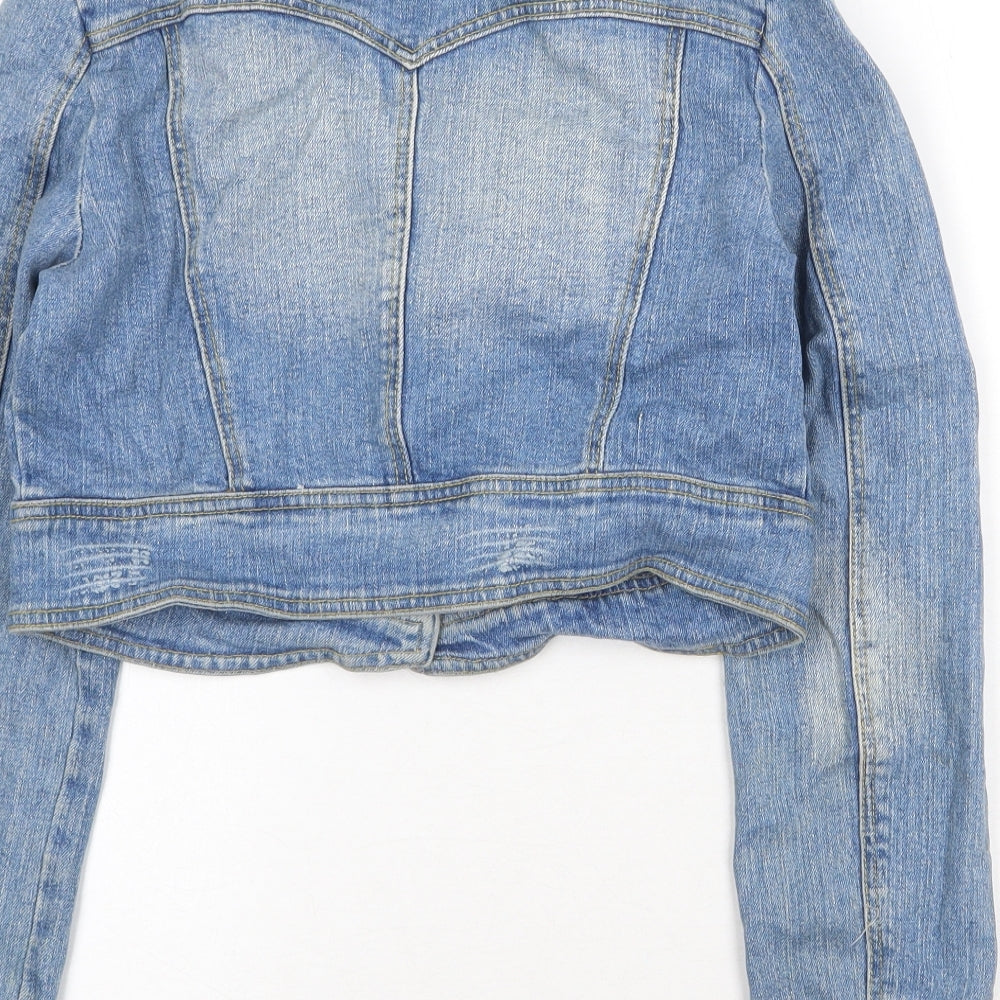 W&W Womens Blue Jacket Size 10 Button