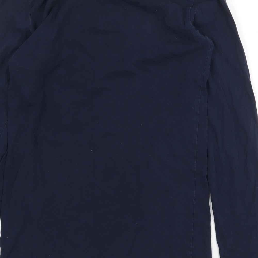 NEXT Womens Blue Cotton Basic T-Shirt Size XS Round Neck