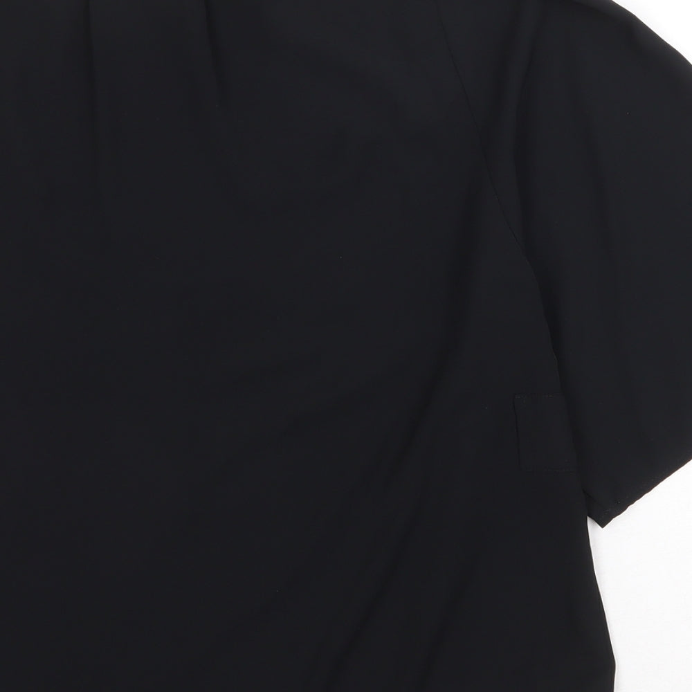 Preworn Womens Black Polyester Basic Blouse Size 4XL Round Neck - One Shoulder