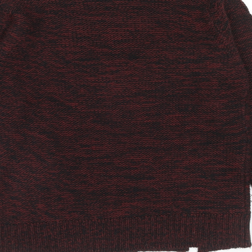 QED London Womens Red Round Neck Acrylic Pullover Jumper Size L