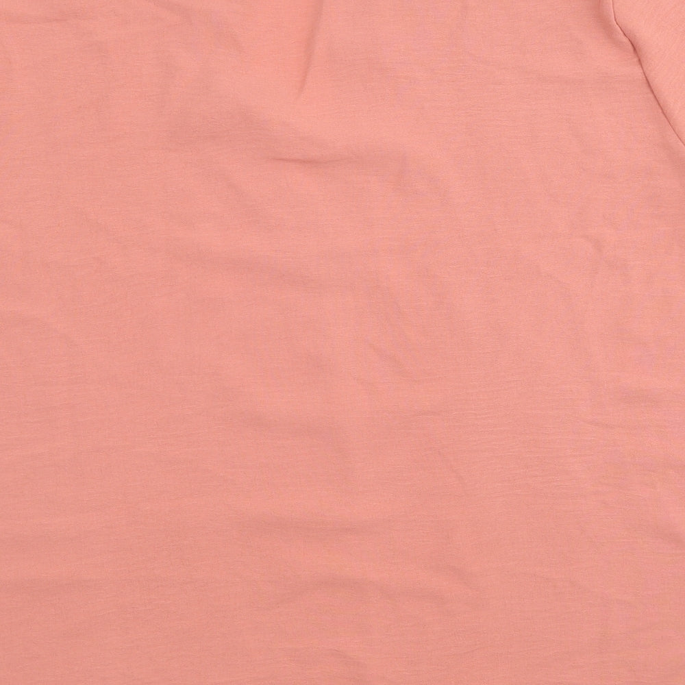 Preworn Womens Pink Polyester Basic Blouse Size XL V-Neck