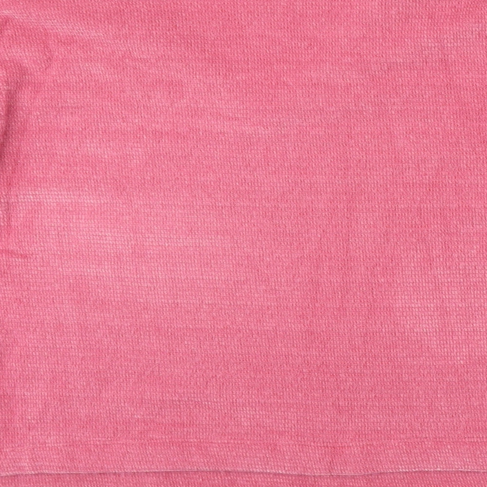 Marks & Spencer Womens Pink V-Neck Polyester Pullover Jumper Size M