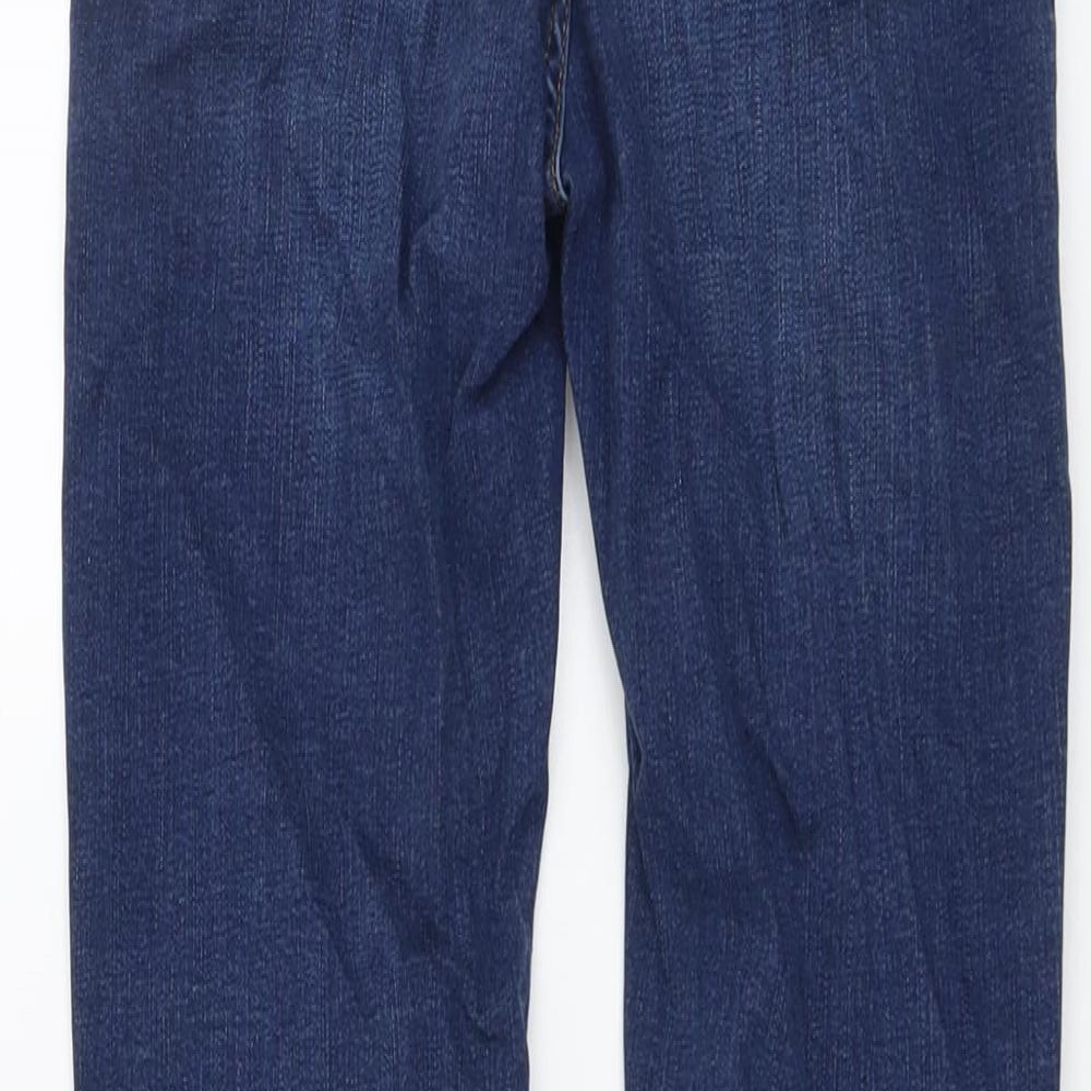Marks & Spencer Womens Blue Cotton Skinny Jeans Size 8 L27 in Regular Button
