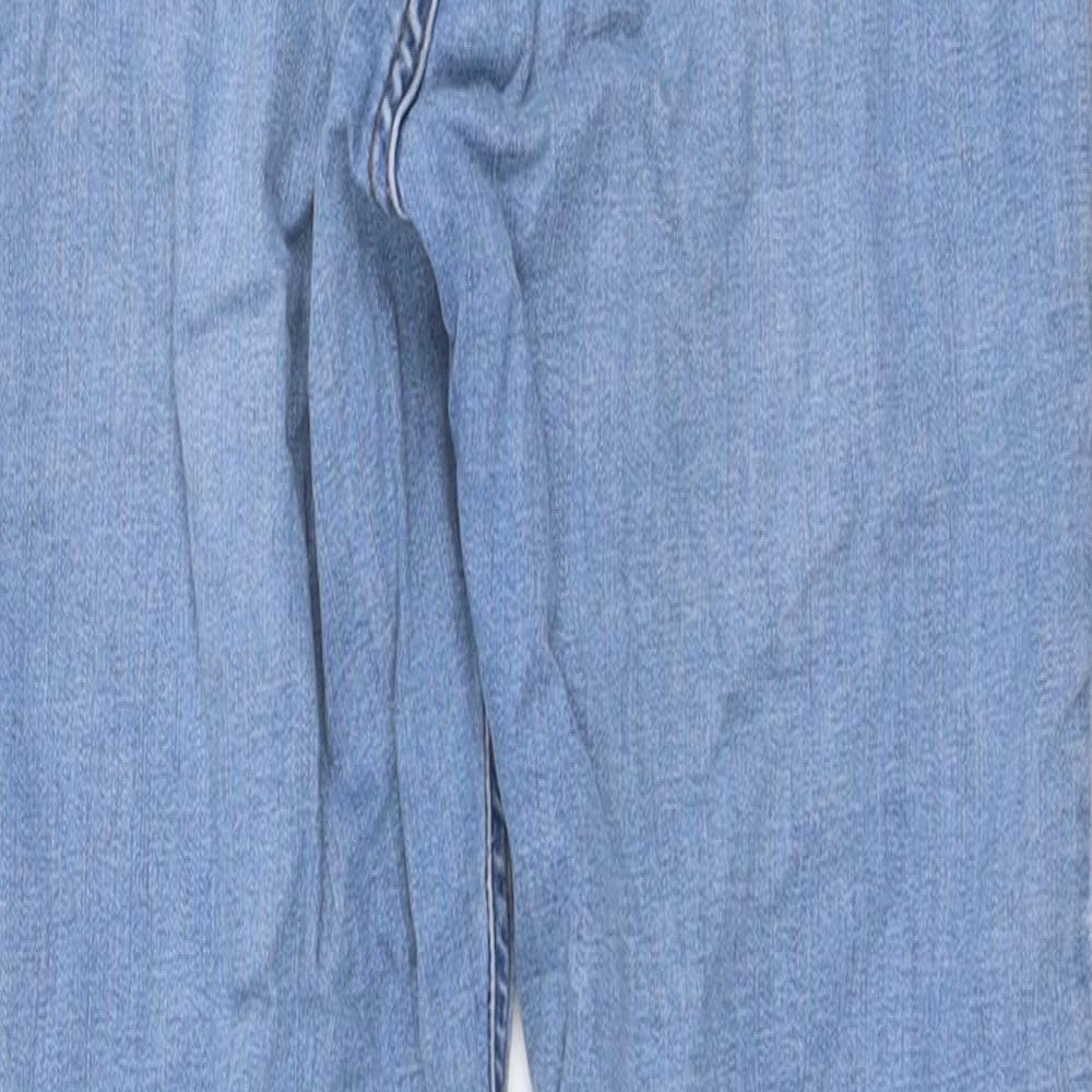 Marks & Spencer Womens Blue Cotton Skinny Jeans Size 8 L28 in Regular Button