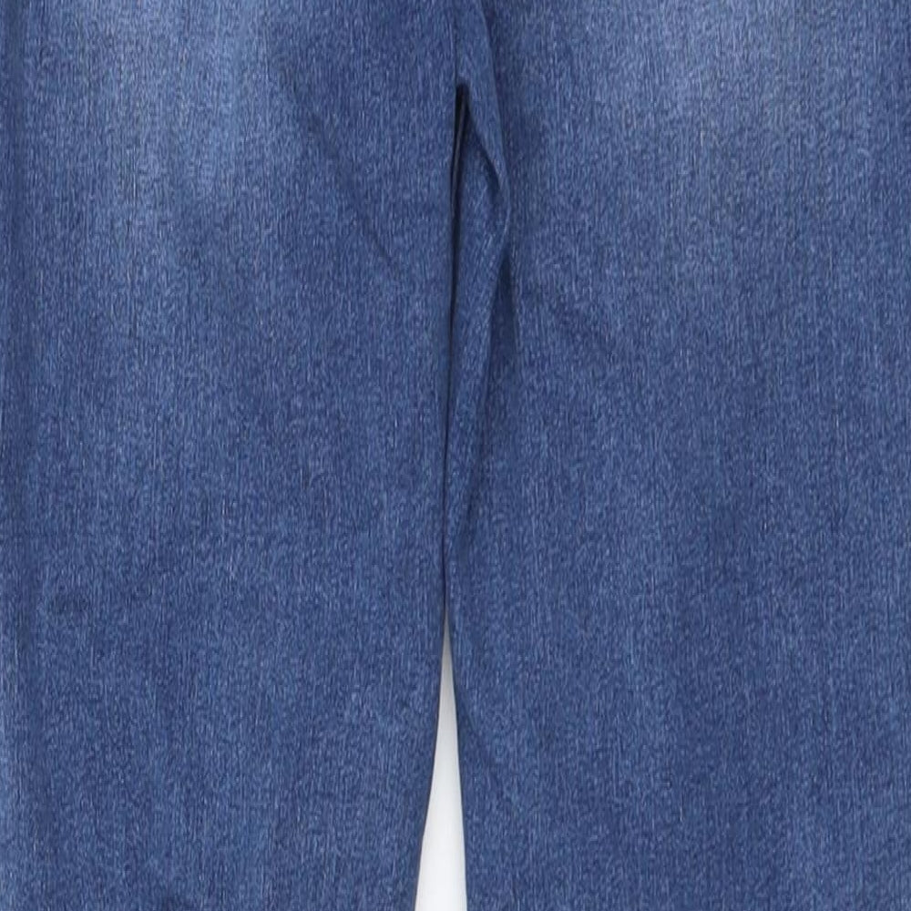 Marks & Spencer Womens Blue Cotton Skinny Jeans Size 8 L29 in Regular Button