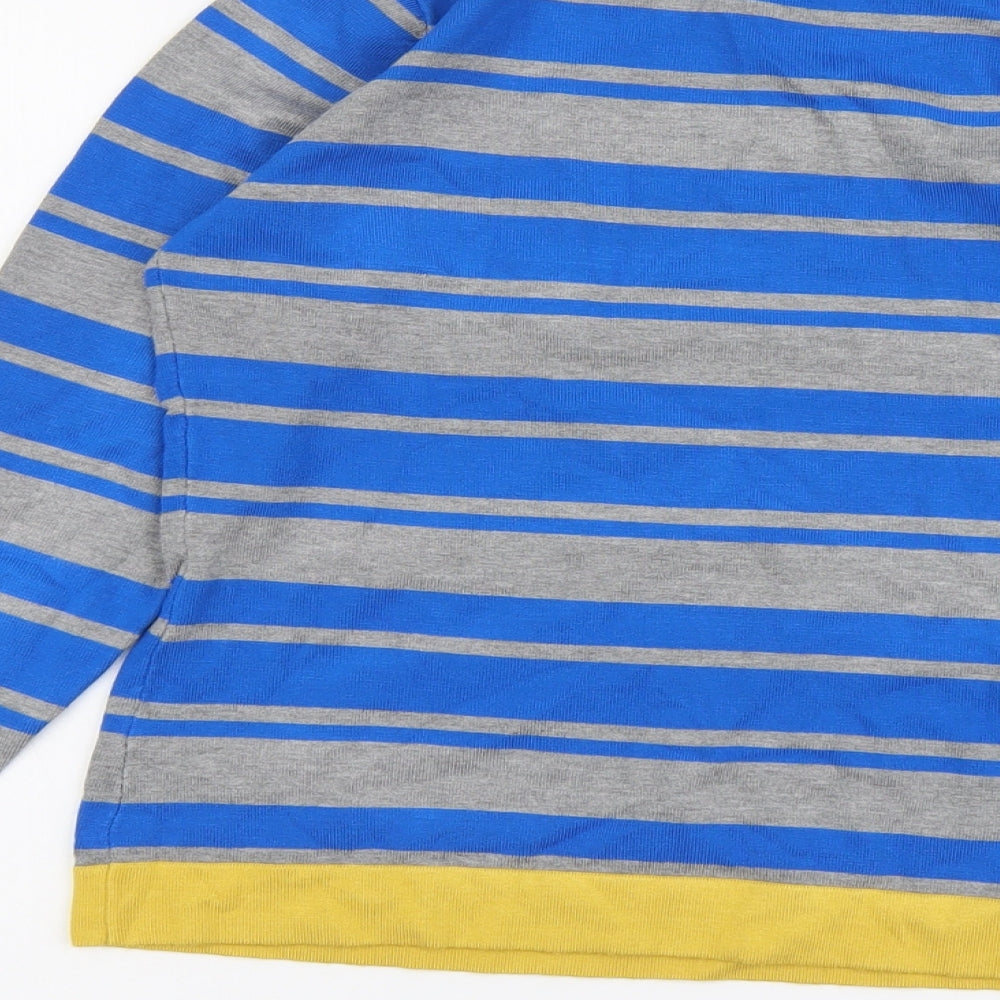 //Text.. Womens Multicoloured Scoop Neck Striped Viscose Pullover Jumper Size M