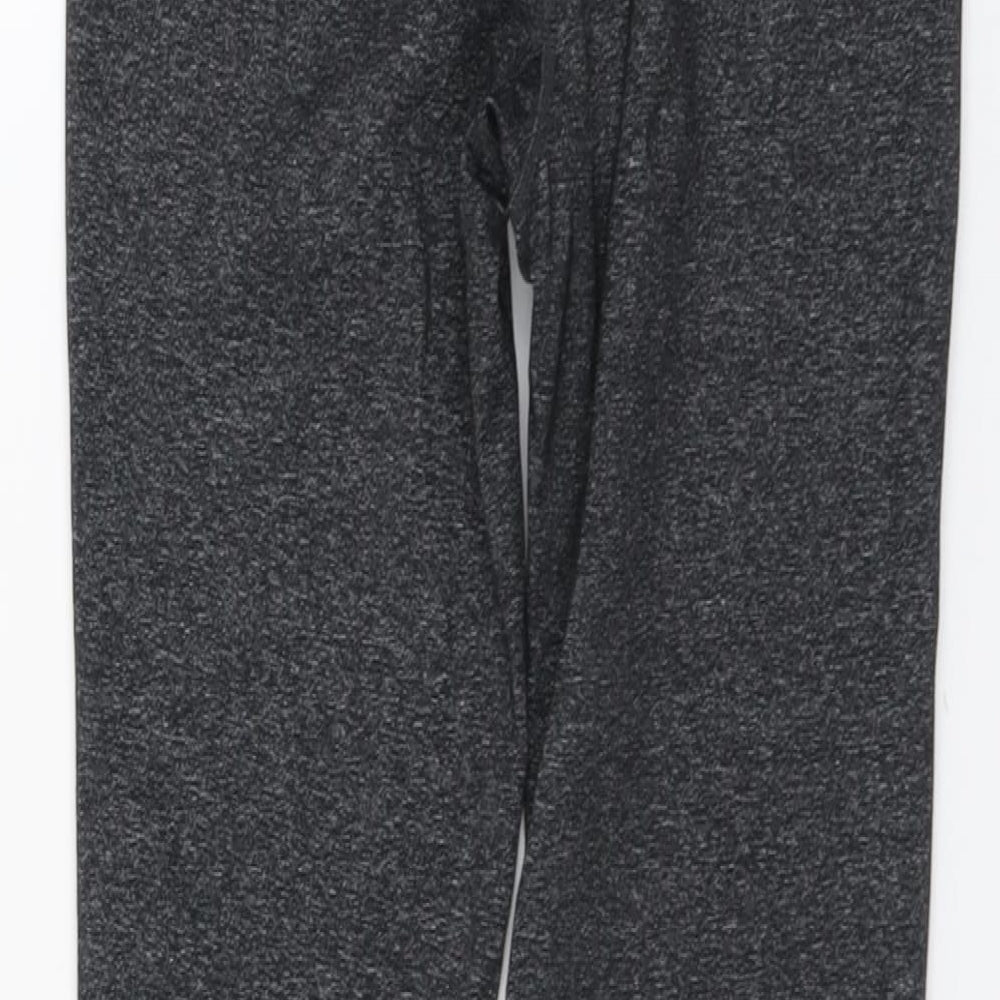 FOREVER 21 Womens Grey Polyester Compression Leggings Size S L20 in Regular Pullover - Leg Ruched