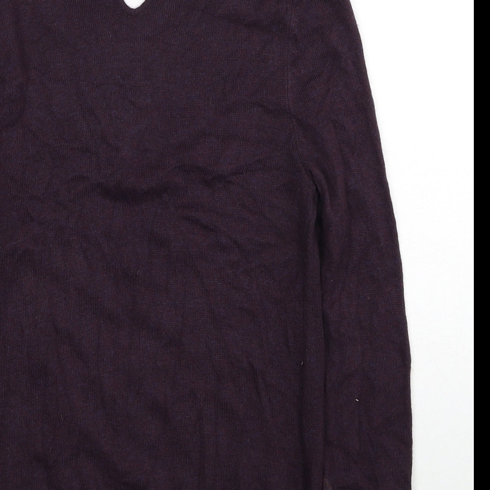 Principles Womens Purple Scoop Neck Acrylic Pullover Jumper Size 10