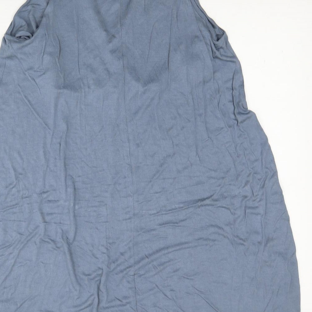 H&M Womens Blue Viscose A-Line Size M V-Neck Pullover