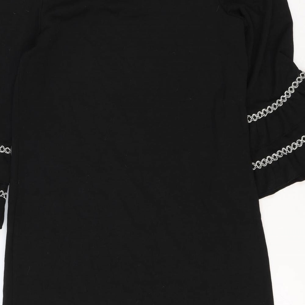 Max Studio Womens Black Viscose Shift Size M Round Neck Pullover