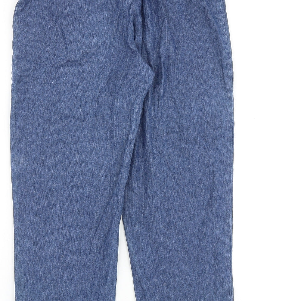 Marks & Spencer Womens Blue Cotton Straight Jeans Size 10 Regular Zip