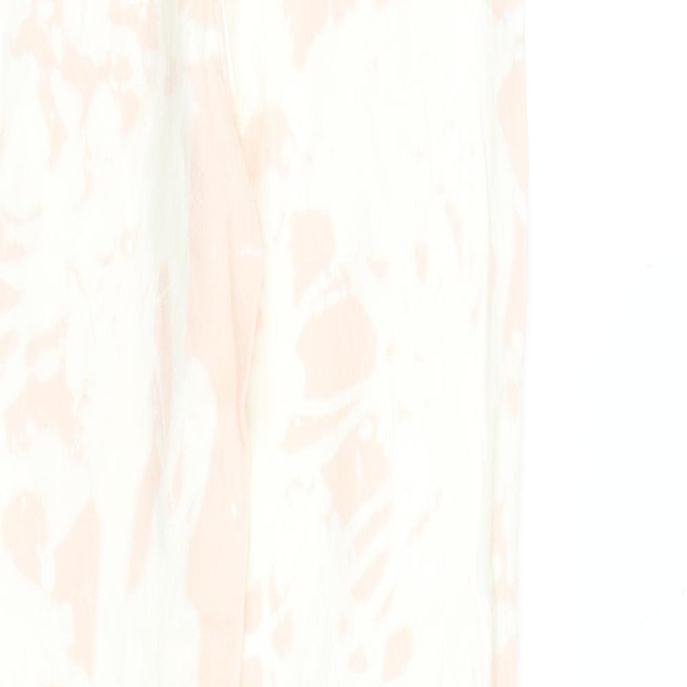 H&M Womens Pink Geometric Cotton Skinny Jeans Size 6 Regular Zip - Tie Dye Pattern