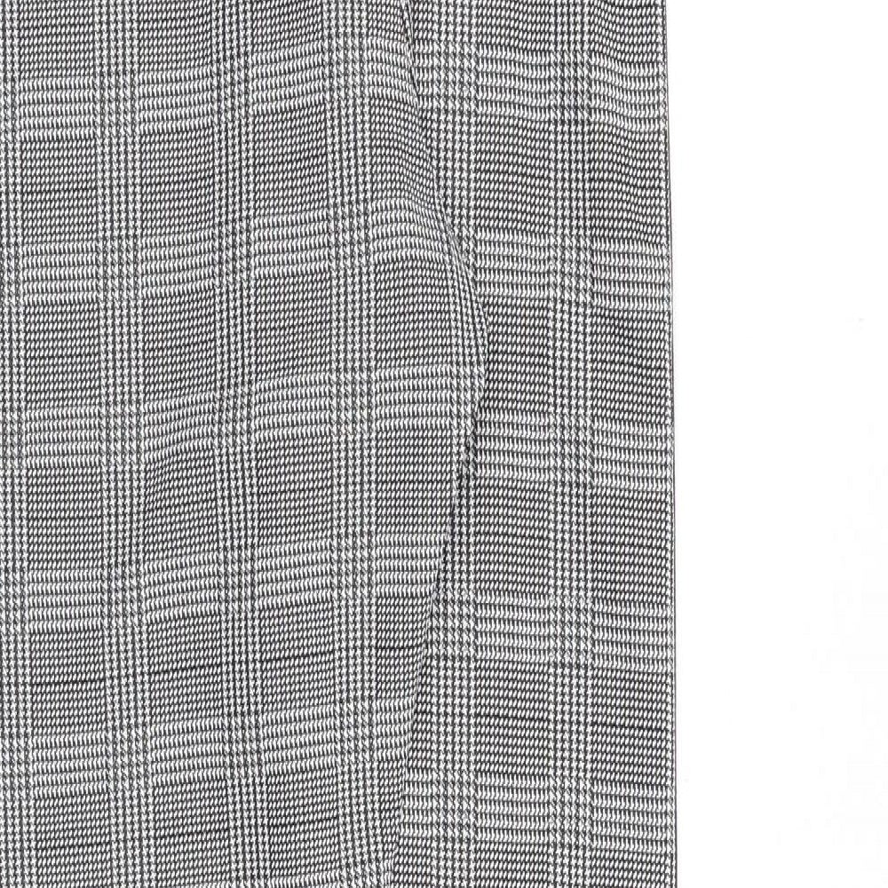 Preworn Womens Black Plaid Cotton Trousers Size S Slim